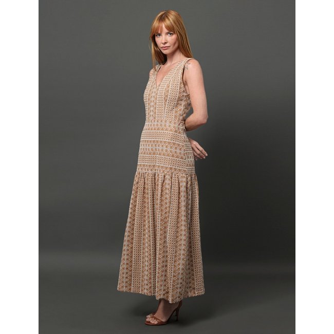 Vestido Feminino Longo de Laise Calvin Klein - Caqui Medio Calvin Klein Jeans