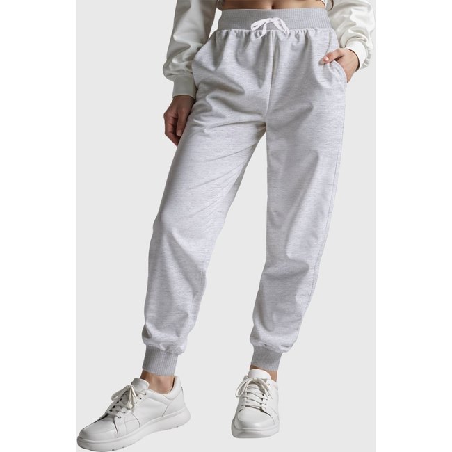 Calça Moletom Feminina Lisa Básica Benellys Cinza Claro