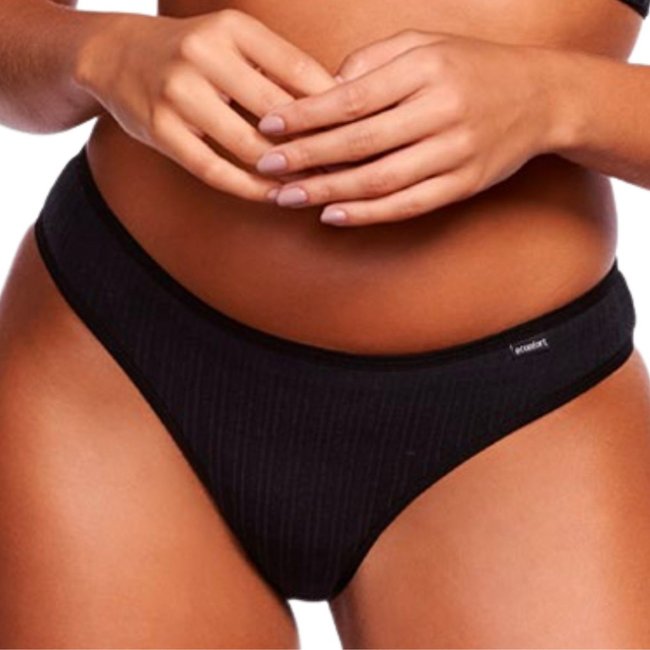 Kit 2 Calcinhas Tanga Canelada Econfort