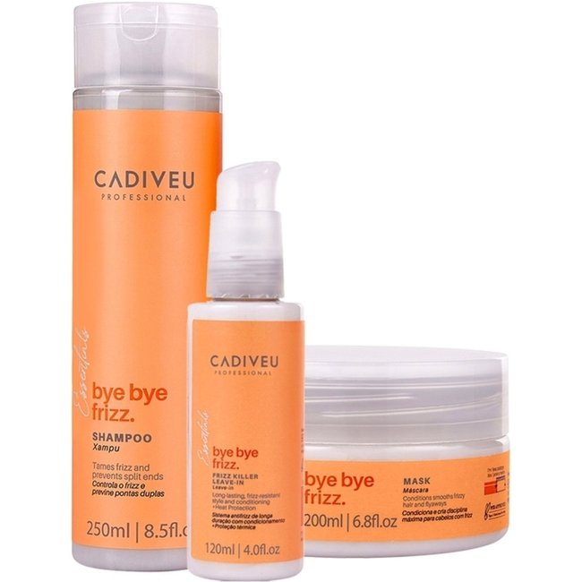 Kit Cadiveu Professional Bye Bye Frizz Shampoo Leave-in e Máscara (3 produtos)