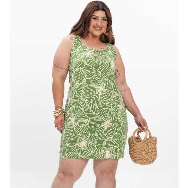 Vestido Curto Feminino Plus Size Secret Glam Verde