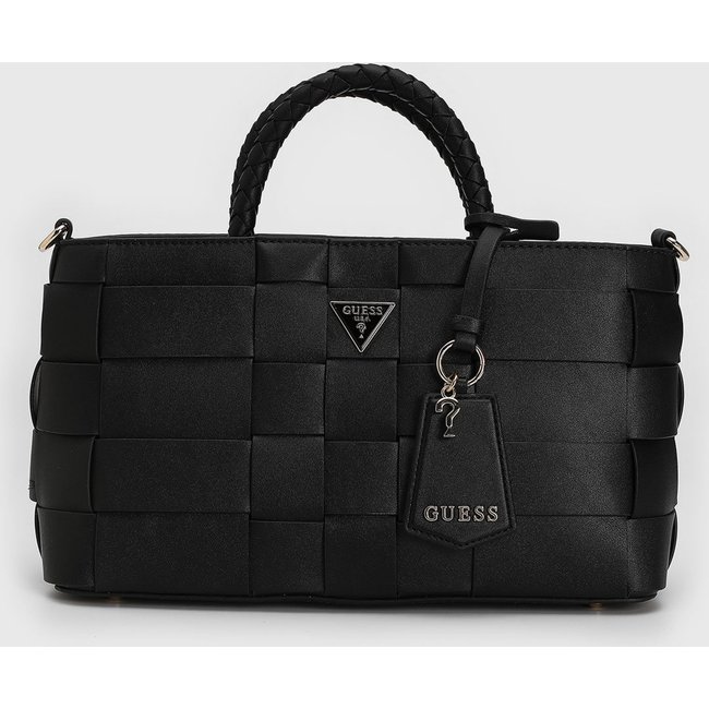 Bolsa Grande Guess Trama Entrelaçada Preta