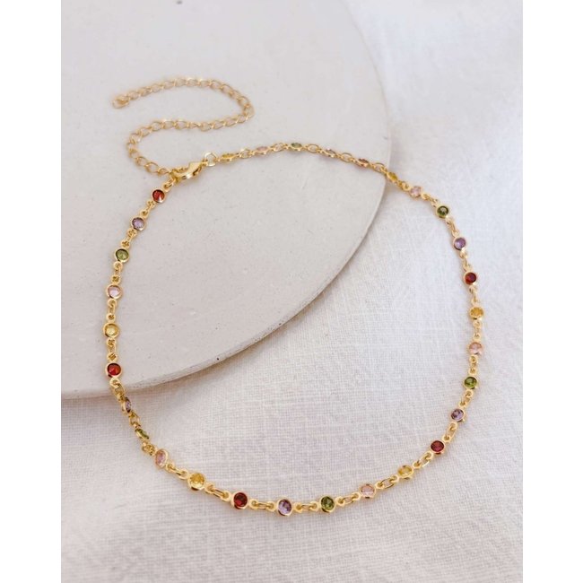 Gargantilha Crystal Banho Ouro