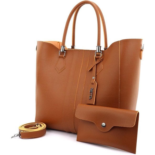 Bolsa Feminina Saco Transversal e de Mão Retta Oficial Caramelo