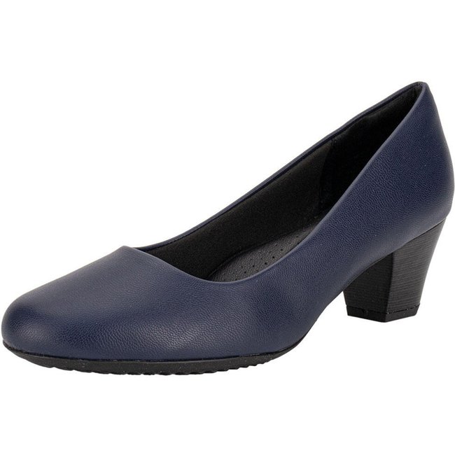 Sapato Feminino Salto Grosso Piccadilly 110120 0081101 Azul Marinho