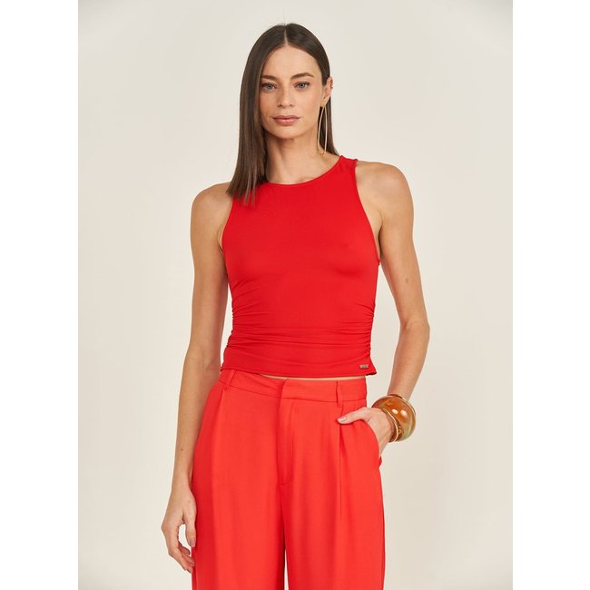 Blusa Slim Com Franzido Lateral Colcci Vermelho Ife