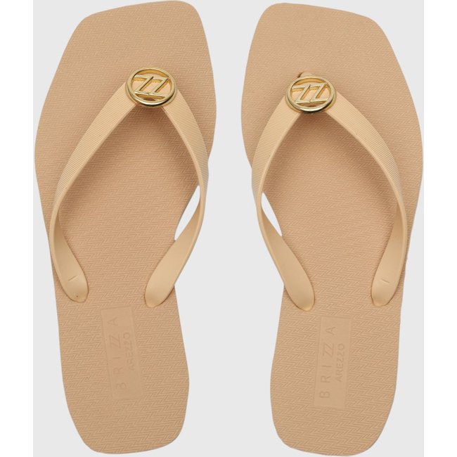 Chinelo Feminino Brizza Arezzo Monograma Bege