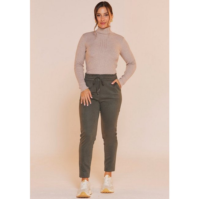 Blusa Rudély Gola Alta Bege