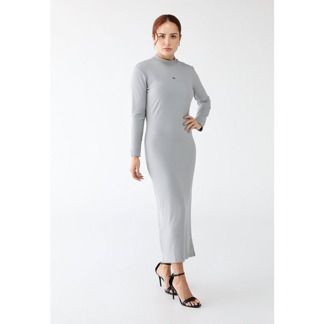 Vestido Canelado Colcci Reto Cinza