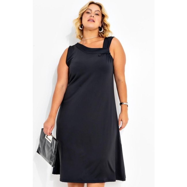 Vestido Em Malha Fria Preto Marguerite