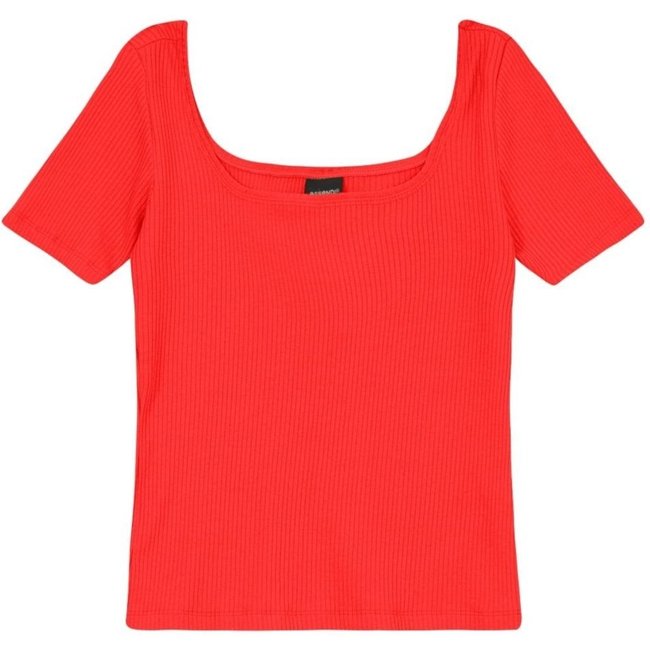 Blusa Feminina Em Ribana Canelada Essendi Vermelho Médio Vermelho