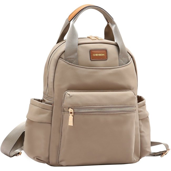 Mochila Feminina Chenson Twill Nylon 8785339 Natural