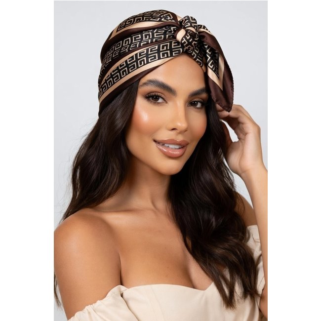 Lenço Cetim Boho D Bell Outlet Fashion Boho Marrom