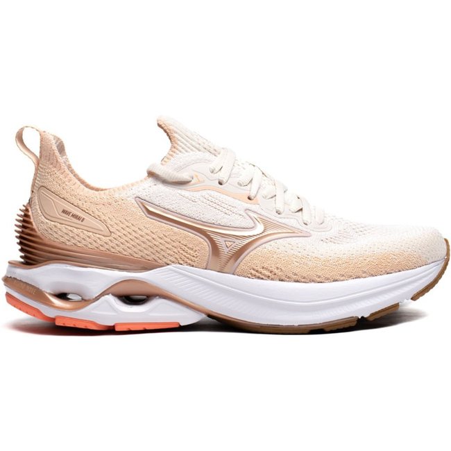 Tênis Feminino Mizuno Wave Mirai 8 Knit Off White/Bege