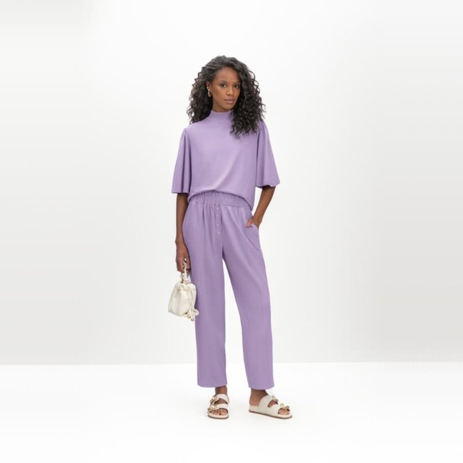 Blusa feminina em malha soft Essendi Roxo