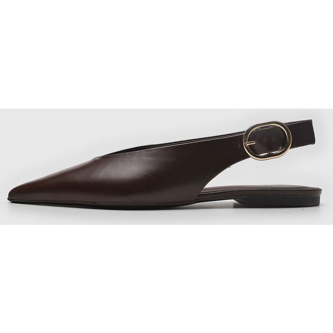 Sapatilha Feminina Arezzo Bico Fino Slingback Marrom