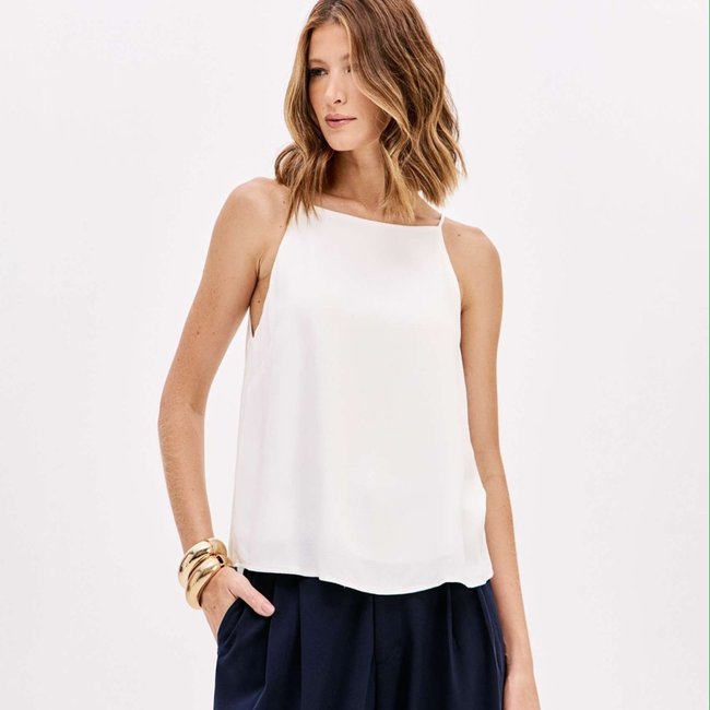 Blusa Curta Lança Perfume Alça Pr26 Off White Feminino
