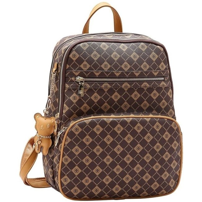 Mochila Feminina Chenson Monograma Cafe Incolor