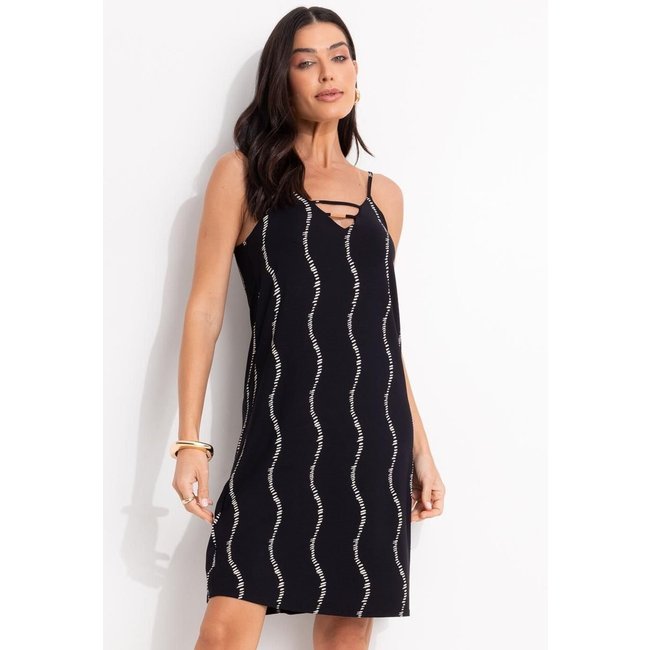 Vestido Em Malha De Viscose Listra Renovada Quintess
