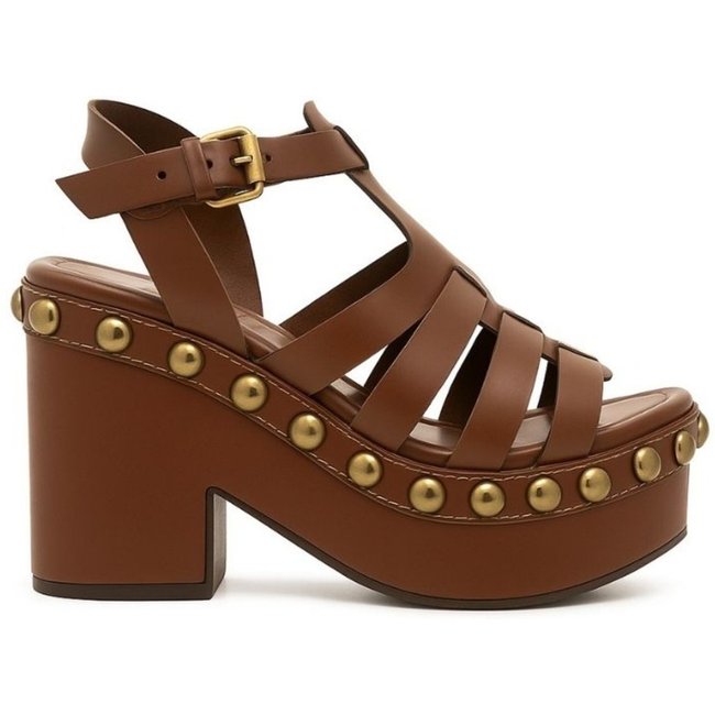 Sandália Bellaze Com Detalhe Marrom
