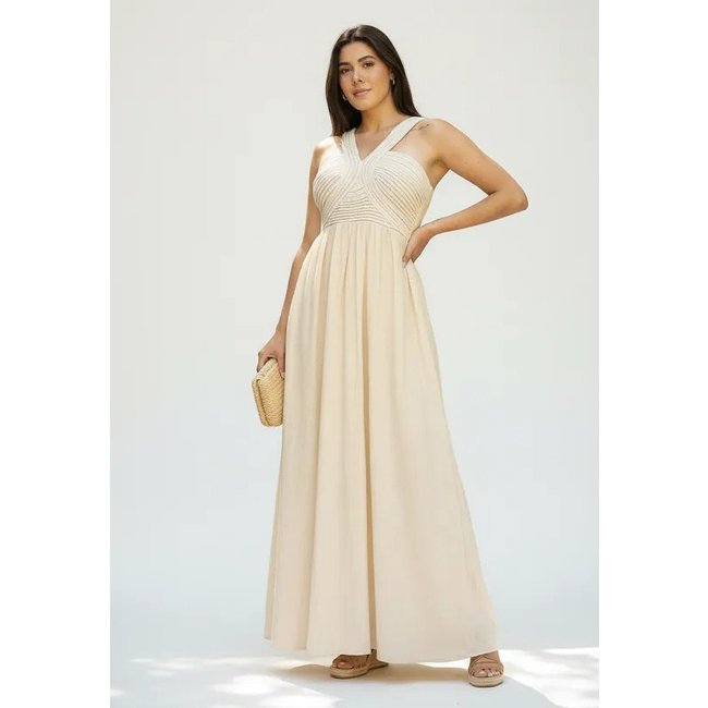 Vestido CabanaFree Alvorada Longo Areia Dourada