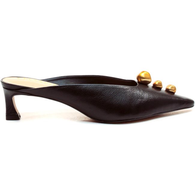 Mule Couro Preto Salto Baixo Cecconello 2639010-3