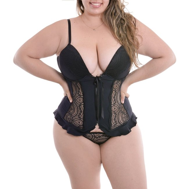 Espartilho Plus Size com calcinha D´amor