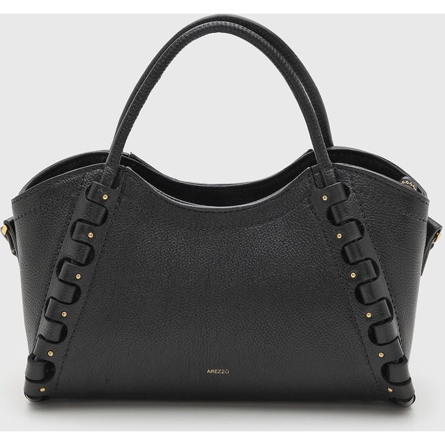 Bolsa Feminina Arezzo Alça Tiracolo Detalhe Trançado Preta