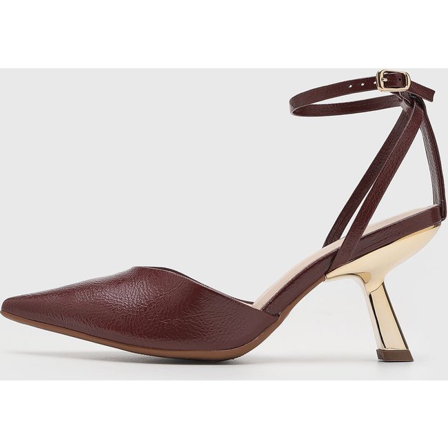 Scarpin Feminino cê Salto Alto Vinho