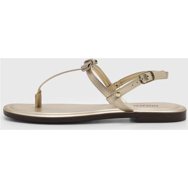 Rasteira Feminina Anacapri Laço Pedrarias Dourado