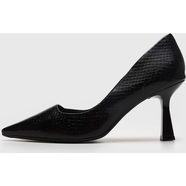 Scarpin Feminino cê Salto Médio Texturizado Preto