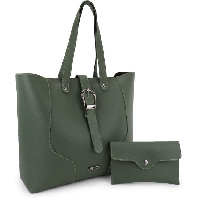Bolsa Saco Feminina Fivela Retta Oficial Verde