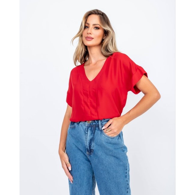 BLUSA DE CETIM AZALEA VERMELHA Vermelho