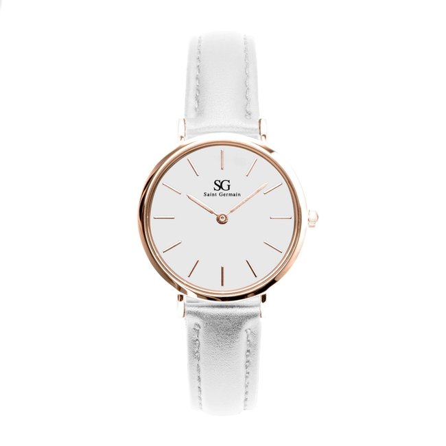 Relógio Feminino Saint Germain Branco Queens Rosé Gold 32mm