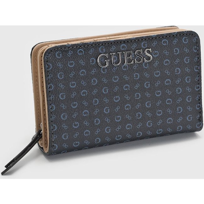 Carteira Feminina Guess Monograma Azul Marinho