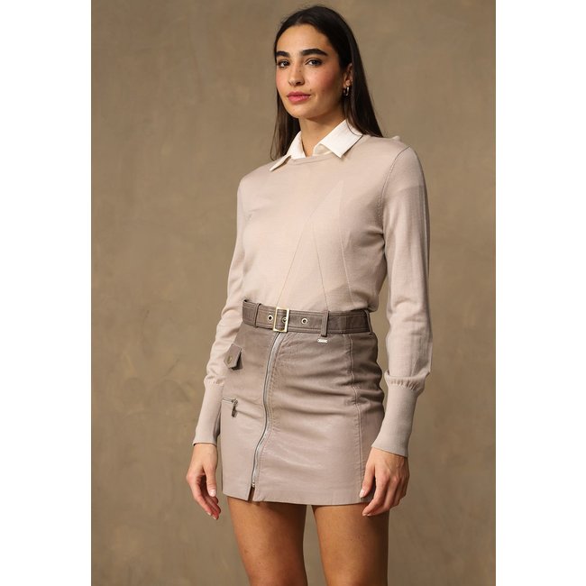 Saia AX ARMANI EXCHANGE Curta Zíper Marrom