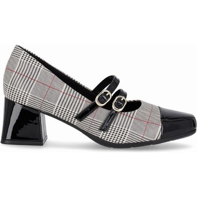 PICCADILLY MAXI - Sapato Boneca Estela Salto Médio Xadrez
