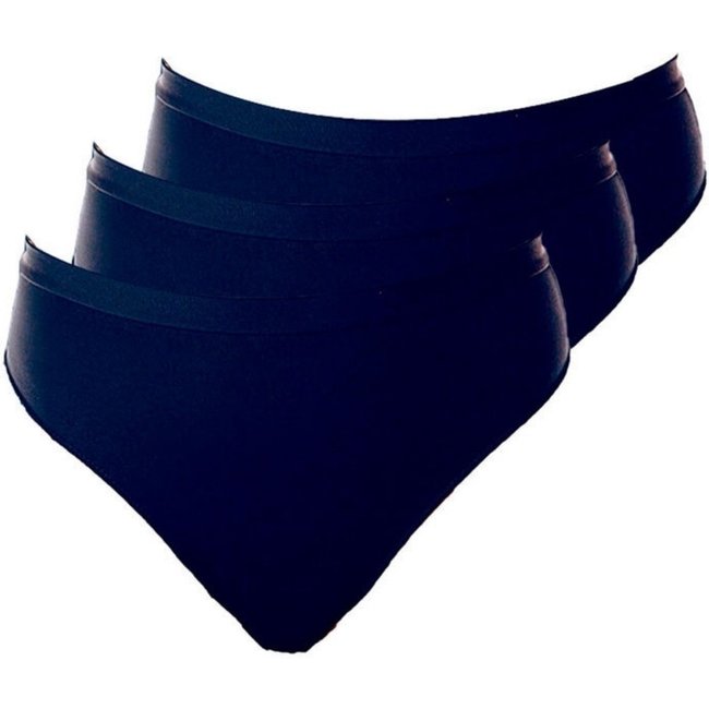Kit com 3 Calcinhas Alta Pele de Seda Demillus 26826 Azul Marinho