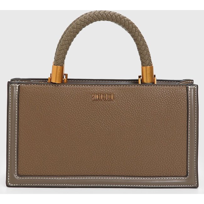 Bolsa Feminina Santa Lolla Estruturada Trançada Marrom