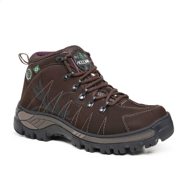 Coturno Adventure Feminino Malbork em Couro Marrom 10000M