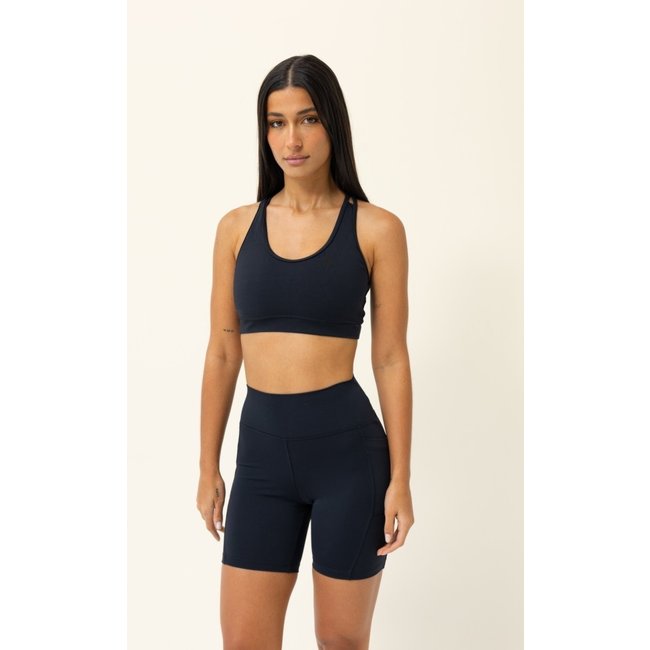 Top Fitness Costas Trançadas Preto