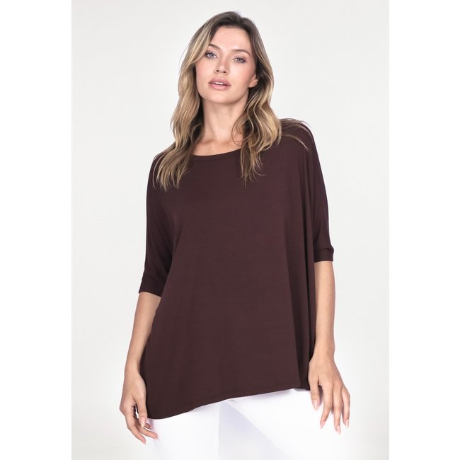 Blusa Ampla Amazonia Vital Malha Morcego Marrom