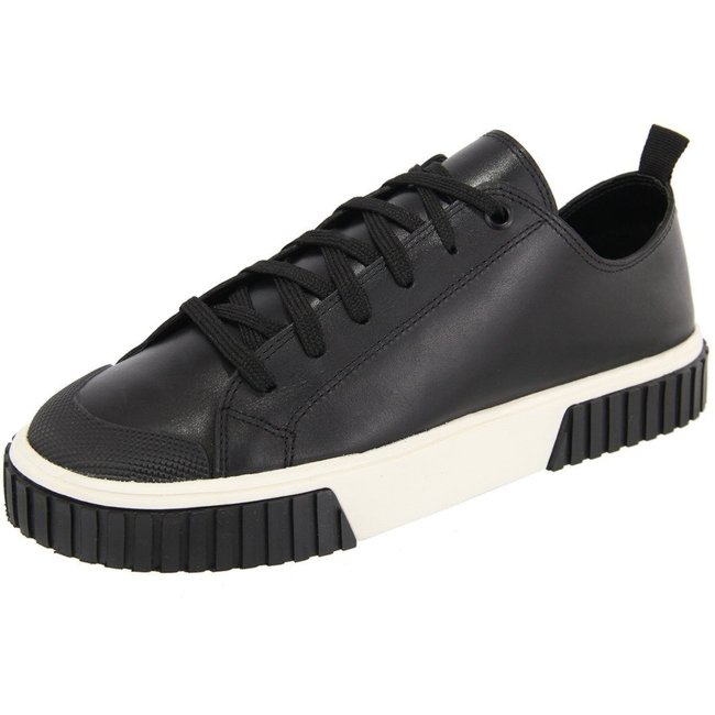 Tênis Preto Amarração em Couro Feminino Maria Paula Casual