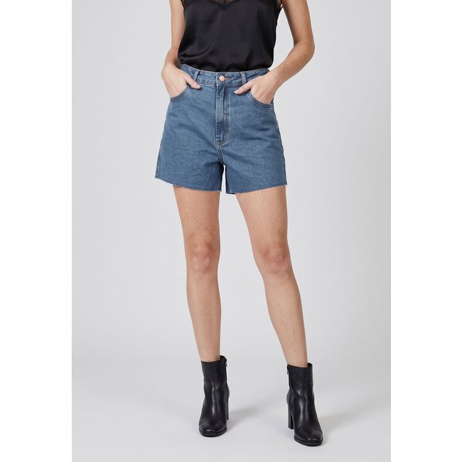 Short Jeans Feminino Lança Perfume Confort High Azul