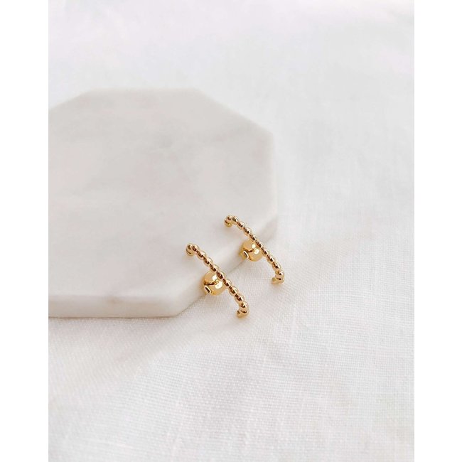 Ear Hook Dots Banho Ouro
