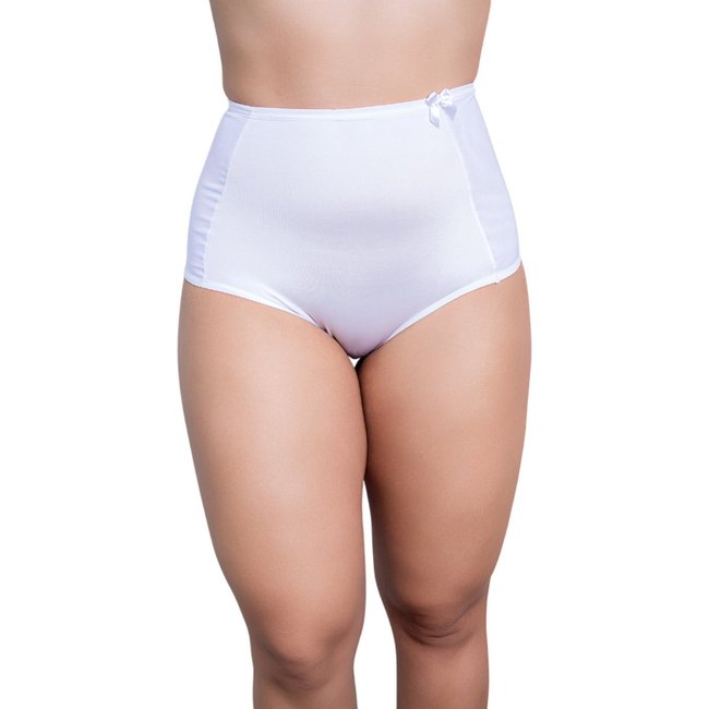 Calcinhas Cinta Cós Alto Segura Barriga Pós Parto Lateral Reforçada Cintura Alta de Compressão- BRANCO