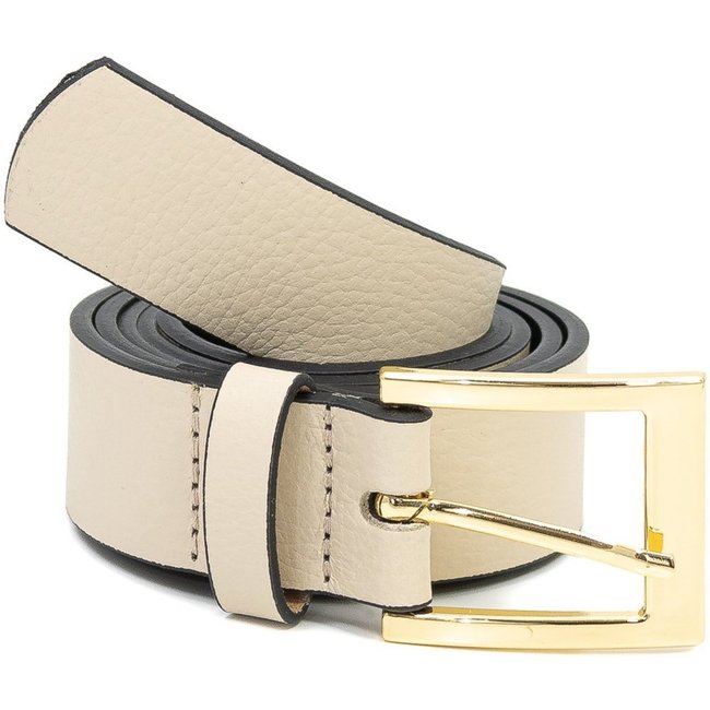 Cinto Feminino Largo em Couro Sapato Show 965 Sapato Show Off-white