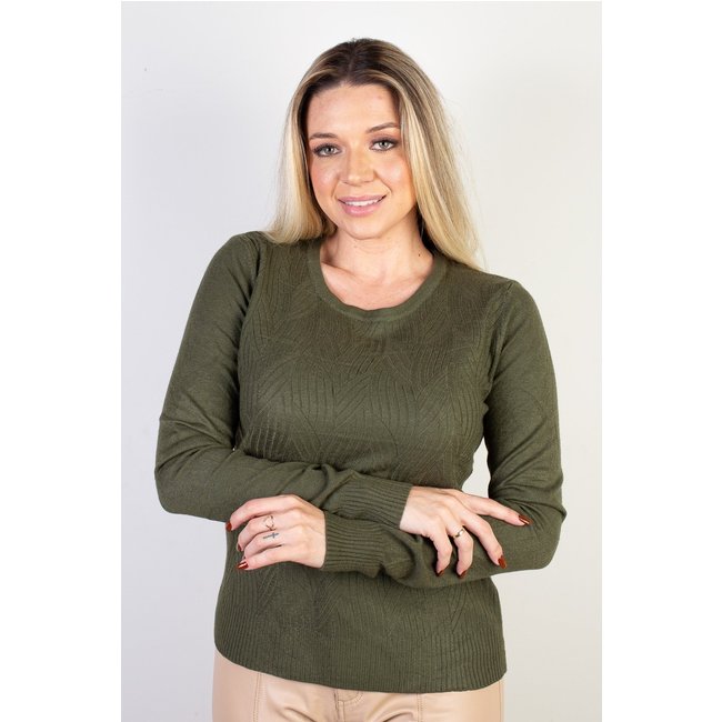 Blusa Enluaze De Malha Feminina Detalhes 84338 - Verde