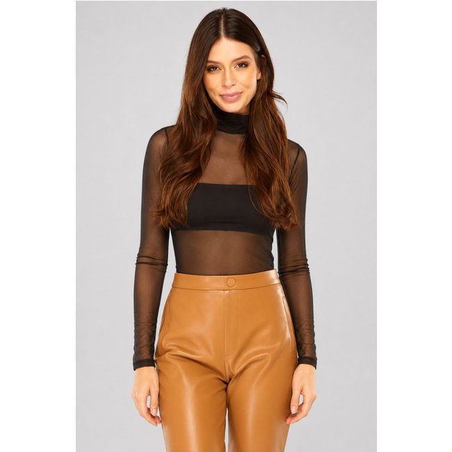 Tule D Bell Outlet Fashion Manga Longa Preto