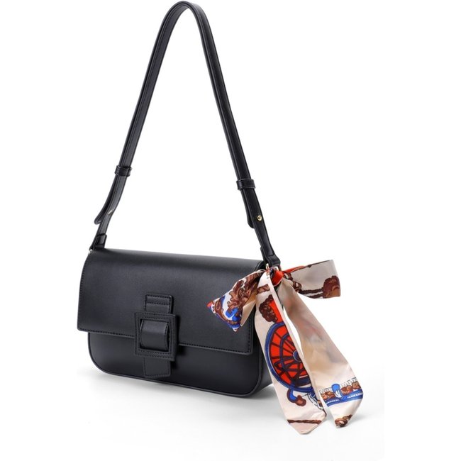 Bolsa Feminina Perfect For You Alça Transversal de Couro Pequena Preta Impermeável Reforçada
